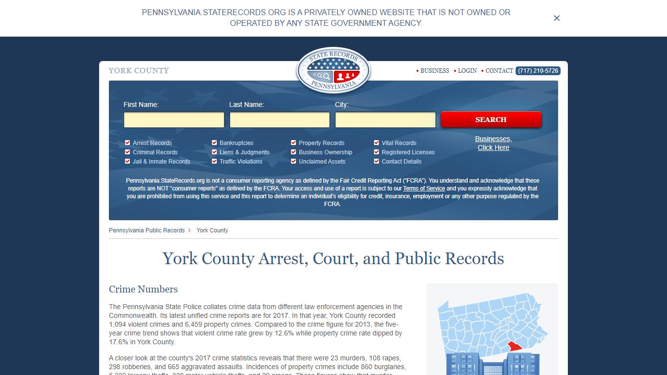 York County Arrest, Court, and Public Records