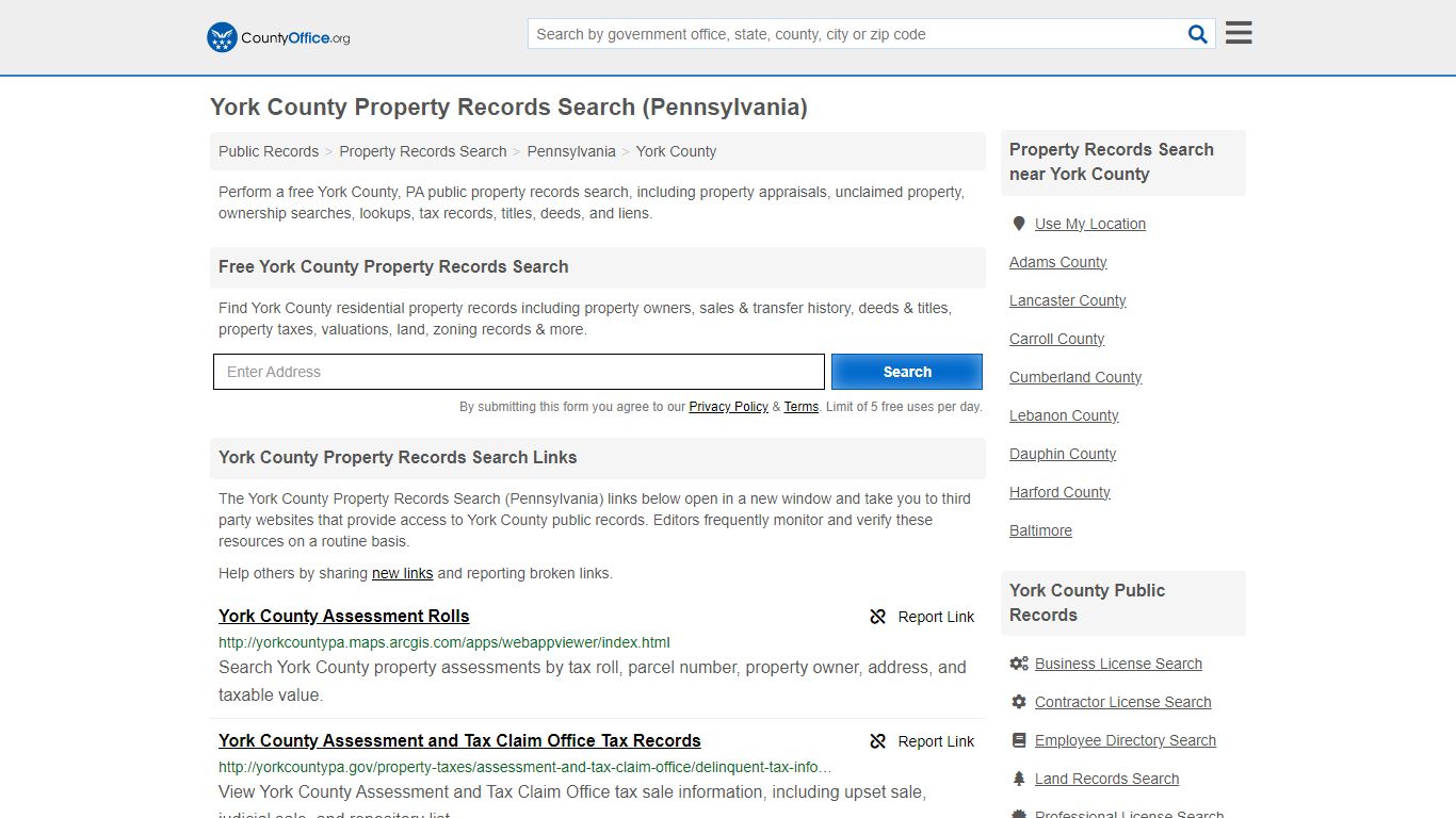 York County Property Records Search (Pennsylvania) - County Office